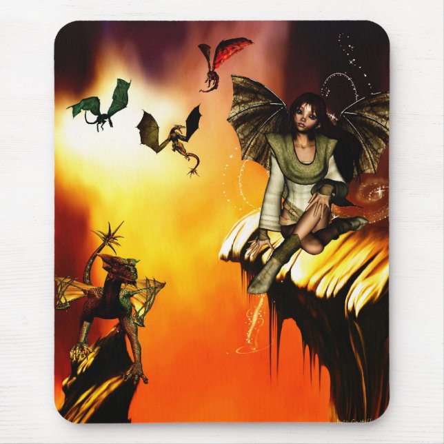 Alfombrilla De Ratón Doncella Mousepad del dragón (Frente)