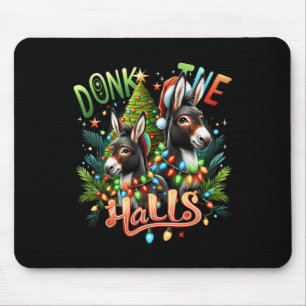 Alfombrilla De Ratón Donk The Halls Navidades Burros Enfrentados En Cri