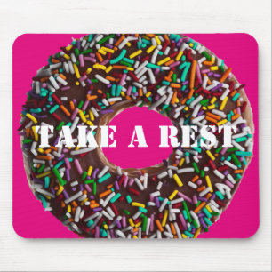 Alfombrilla De Ratón Donut de chocolate con rociadores de colores