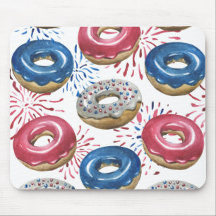 ALFOMBRILLA DE RATÓN DONUTS AZULES ROJOS PATRIÓTICOS