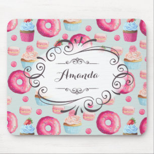 Alfombrilla De Ratón Donuts Macarons Y Tortas Personalizadas