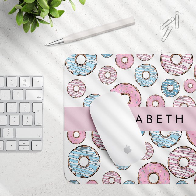 Alfombrilla De Ratón Donuts rosas, donuts azules, rociadores, tu nombre (Subido por el creador)