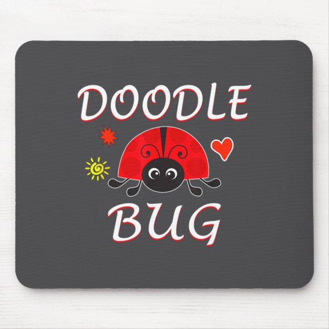 Alfombrilla De Ratón Doodle Bug Funny Doodle Ladybug  (Frente)