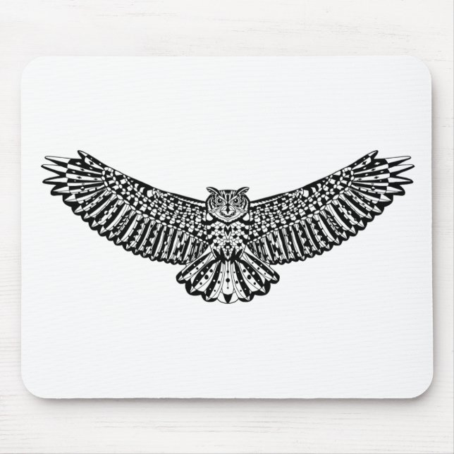 Alfombrilla De Ratón Doodle del búho (Frente)