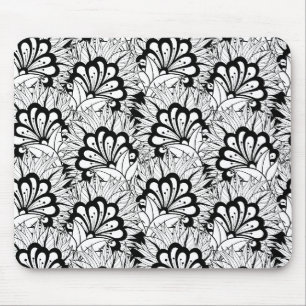 Alfombrilla De Ratón Doodle del estampado de plores