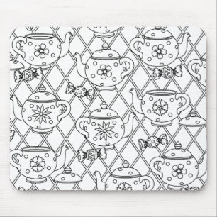 Alfombrilla De Ratón Doodle del pote del té