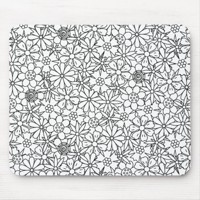 Alfombrilla De Ratón Doodle floral (Frente)