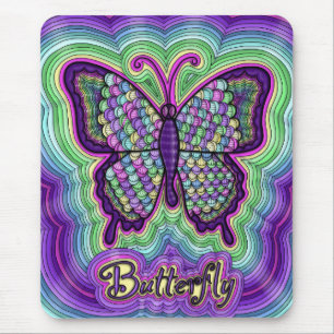 Alfombrilla De Ratón Doodle Mousepad de la mariposa