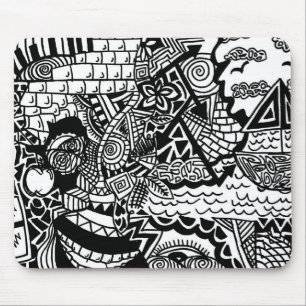 Alfombrilla De Ratón Doodle Mousepad del océano de la selva