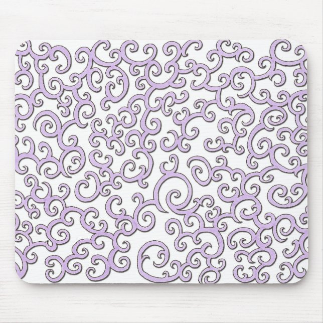 Alfombrilla De Ratón Doodle púrpura de Swirley (Frente)