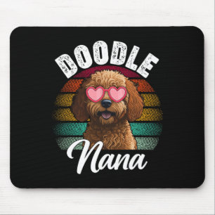 Alfombrilla De Ratón Doodle Retro Nana Goldendoodle Perro Madres amante
