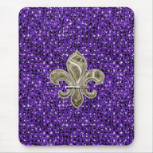 Alfombrilla De Ratón dorado fleur de lys púrpura secuela efecto mousepa