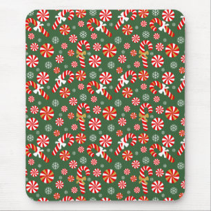 Alfombrilla De Ratón Dorado Winter Sweet Snowfall Candy Cane