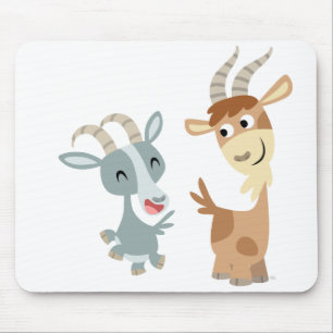 Alfombrilla De Ratón Dos cabras felices lindas Mousepad del dibujo