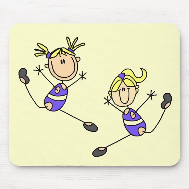 Alfombrilla De Ratón Dos camisetas y regalos rubios del gimnasta del (Frente)