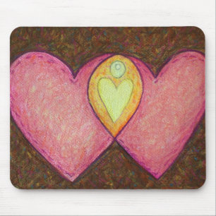 Alfombrilla De Ratón Dos corazones rosados Mousepad