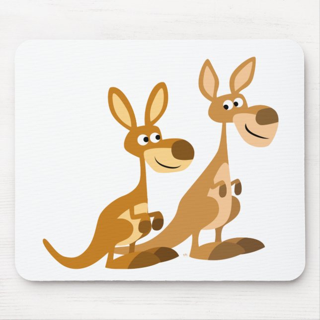Alfombrilla De Ratón Dos Cute Personalizado Kangaroos Mousepad (Frente)