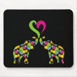 Alfombrilla De Ratón Dos elefantes enamorados