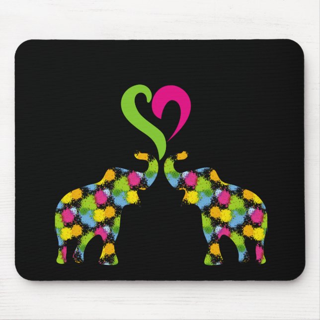 Alfombrilla De Ratón Dos elefantes enamorados (Frente)