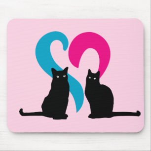 Alfombrilla De Ratón Dos gatos enamorados