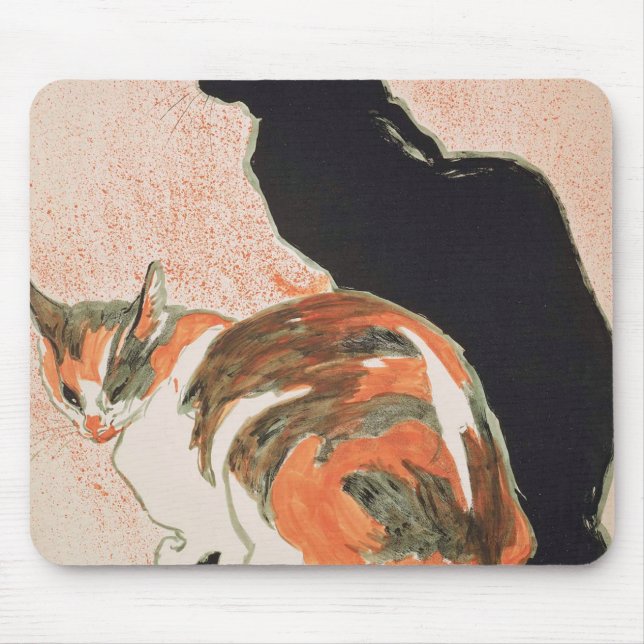 Alfombrilla De Ratón Dos Gatos Por Theophile Alexandre Steinlen (Frente)