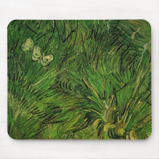 Alfombrilla De Ratón Dos mariposas blancas por Vincent van Gogh (Frente)