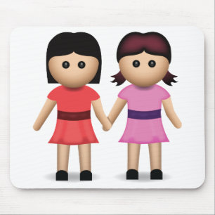Alfombrilla De Ratón Dos mujeres con Emoji de manos