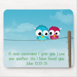 Alfombrilla De Ratón Dos pájaros en un alambre