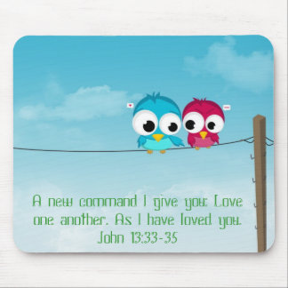 Alfombrilla De Ratón Dos pájaros en un alambre