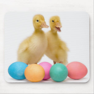 Alfombrilla De Ratón Dos patos con los huevos de Pascua