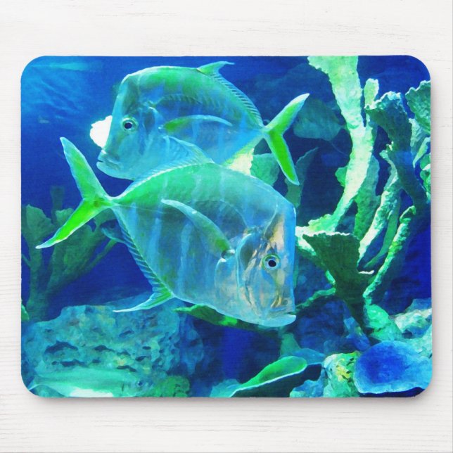 Alfombrilla De Ratón Dos peces azules (Frente)