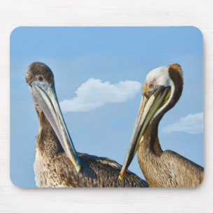 Alfombrilla De Ratón Dos pelícanos Mousepad de Brown