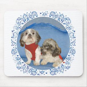 Alfombrilla De Ratón Dos Pequeños Perros Rescatados Shih Tzu