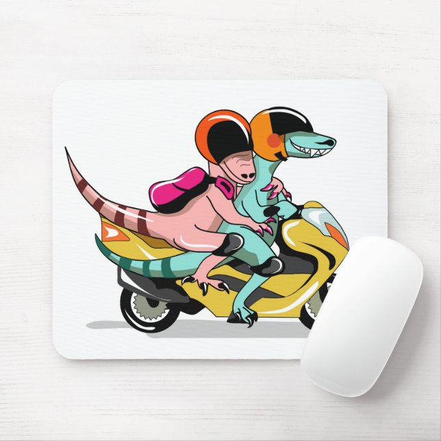 Alfombrilla De Ratón Dos Personalizados Raptores En Motocicleta. (Con ratón)