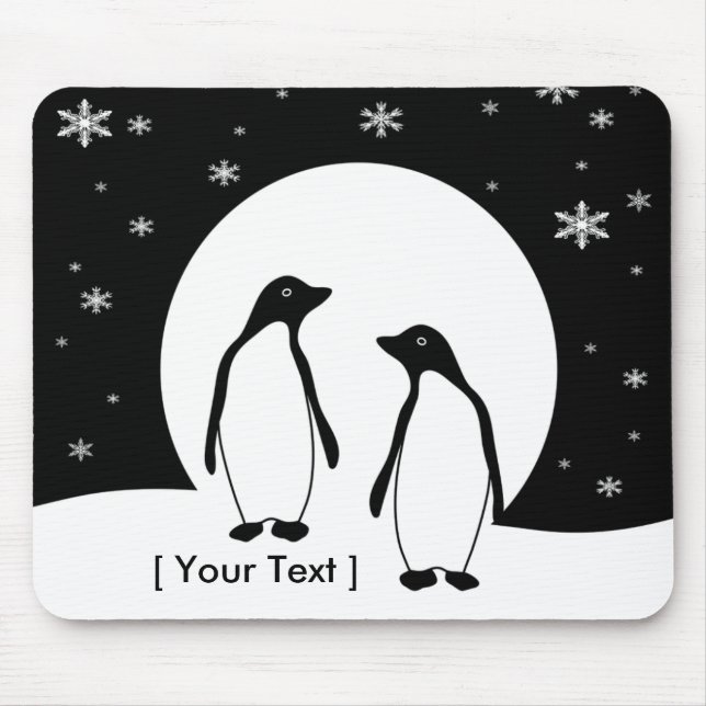 Alfombrilla De Ratón Dos pingüinos Mousepad (Frente)