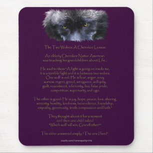 Alfombrilla De Ratón DOS WOLVES CHEROKEE TALE Art Mousepad