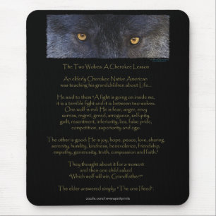 Alfombrilla De Ratón DOS WOLVES CHEROKEE TALE Art Mousepad