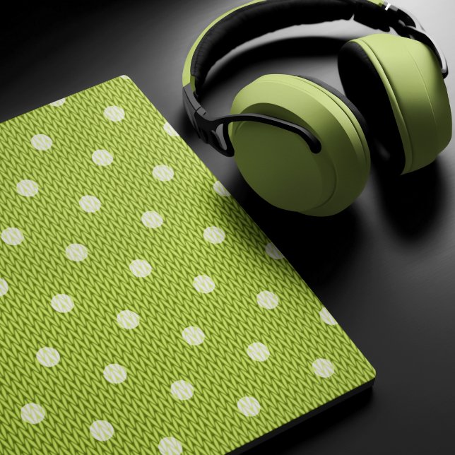 Alfombrilla De Ratón Dotty Delight Green (A Dotty Delight Green Mouse Pad is on the desk. )