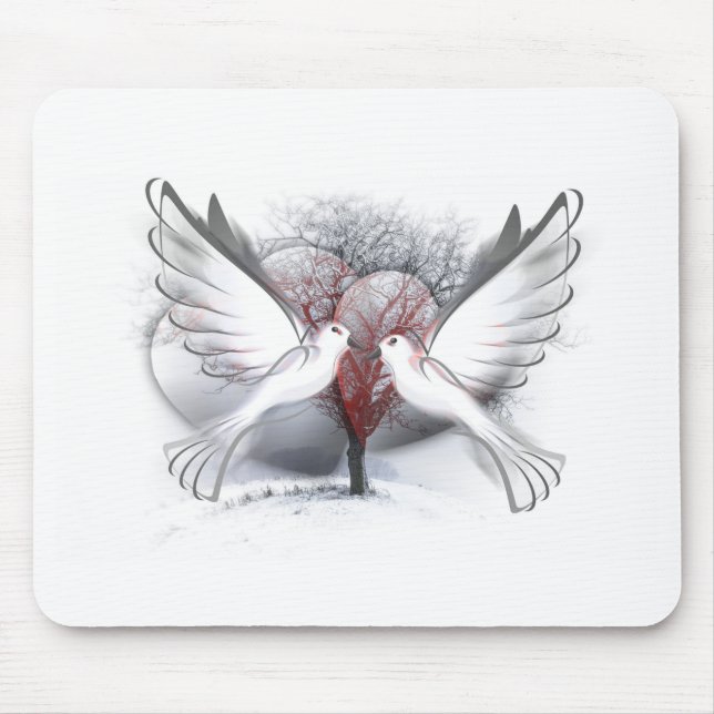 Alfombrilla De Ratón Doves In Love (Frente)