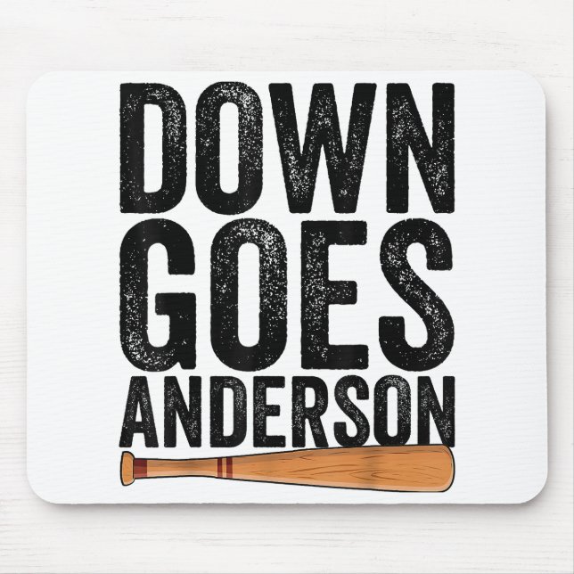 Alfombrilla De Ratón DOWN GOES ANDERSON FUNNY BASEBALL regalo ANDERSON (Frente)