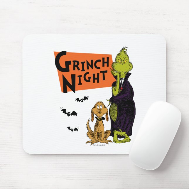 Alfombrilla De Ratón Dr. Seuss | Gráfica nocturna de Hallowen Grinch (Con ratón)