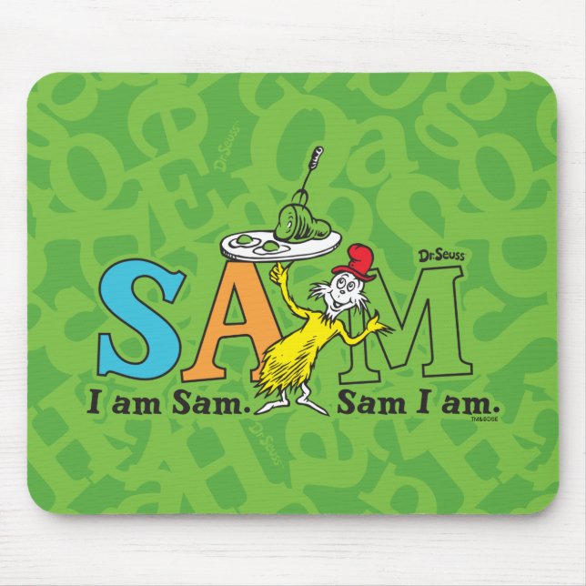 Alfombrilla De Ratón Dr. Seuss | Soy Sam. Sam soy yo. (Frente)