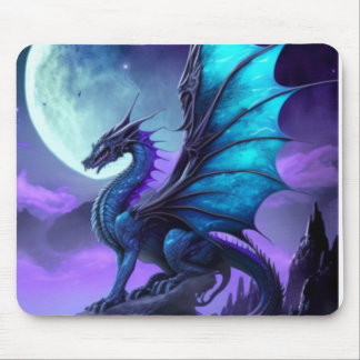 Alfombrilla De Ratón Dragón alado azul