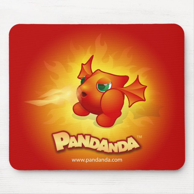 Alfombrilla De Ratón Dragón ardiente Mousepad de Pandanda (Frente)
