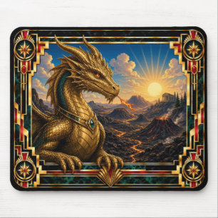 Alfombrilla De Ratón Dragón, Art Deco Mitológico
