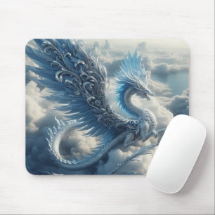 Alfombrilla De Ratón Dragón asombroso rodeado de nubes