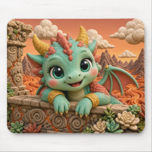Alfombrilla De Ratón Dragón Bebé Adorable, Mitológico