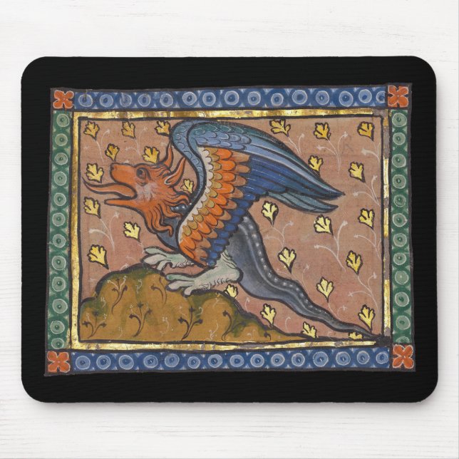 Alfombrilla De Ratón Dragón Bestiario Medieval c. 1270 (Frente)