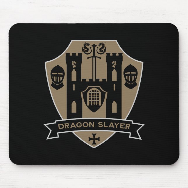 Alfombrilla De Ratón Dragón Caballero Inglés Medieval (Frente)