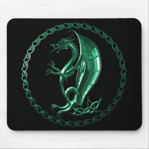 Alfombrilla De Ratón Dragón Celta Verde